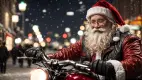 PhotoReal_Santa_Claus_arrives_on_a_Harley_Davidson_motorbike_H_1
