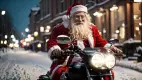 PhotoReal_Santa_Claus_arrives_on_a_Harley_Davidson_motorbike_H_2