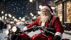 PhotoReal_Santa_Claus_arrives_on_a_Harley_Davidson_motorbike_H_3